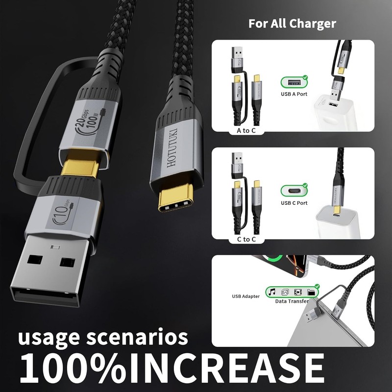 Long USB Cables 2PACK（10FT+10FT） USB a to USB c Ca gallery