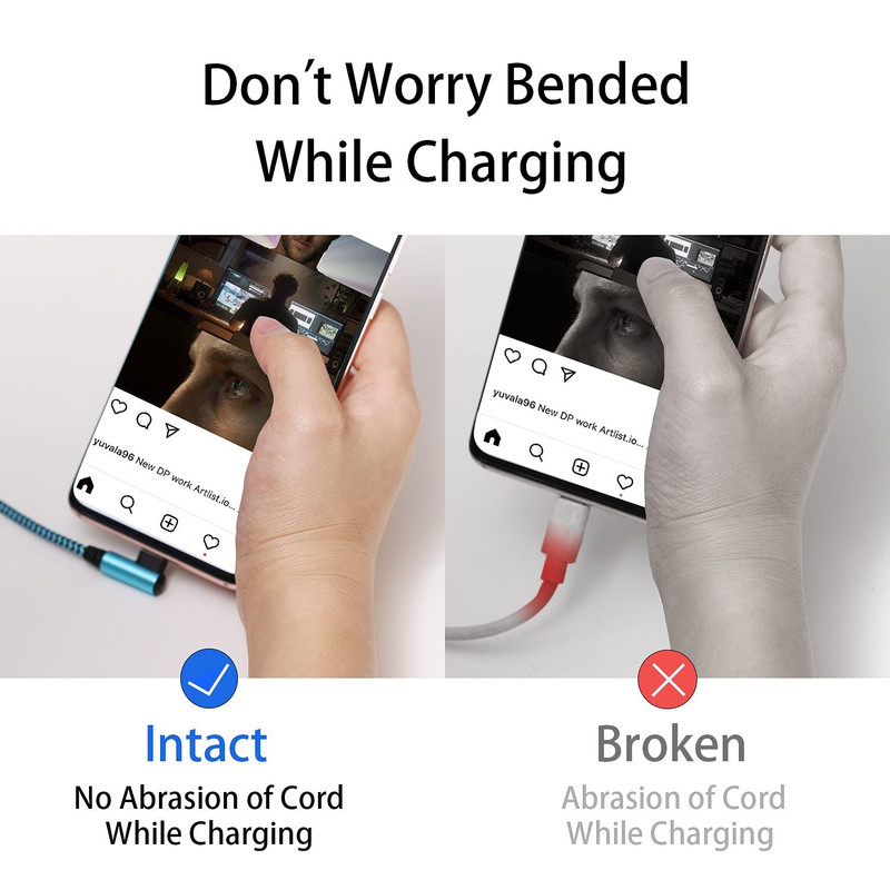 Teeind USB Type C Cable 2.1A Fast Charging: [90 6, blue/magenta/purple gallery
