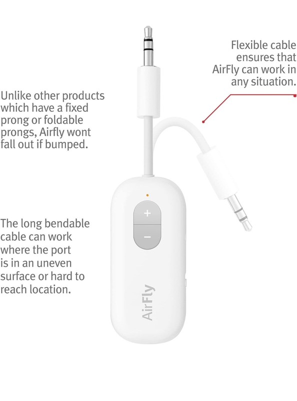 AirFly Pro Bluetooth Wireless Audio Transmitter/Receiver WHITE Color Open Box gallery