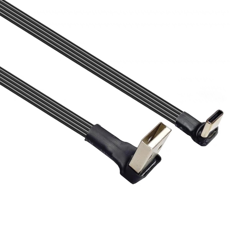 90 Degree Up Down Left Right Angle USB to Type C Charging Data Cable 480Mbps 10W