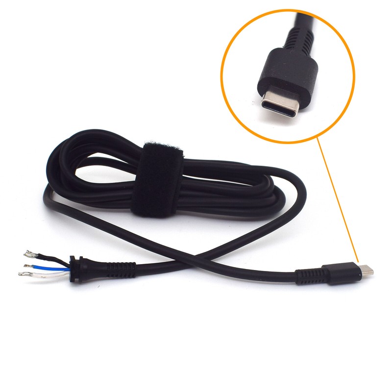 10pcs 1.8M/6ft Universal USB C Type-C 3 wires Charger Pigtail Power Cord Cable