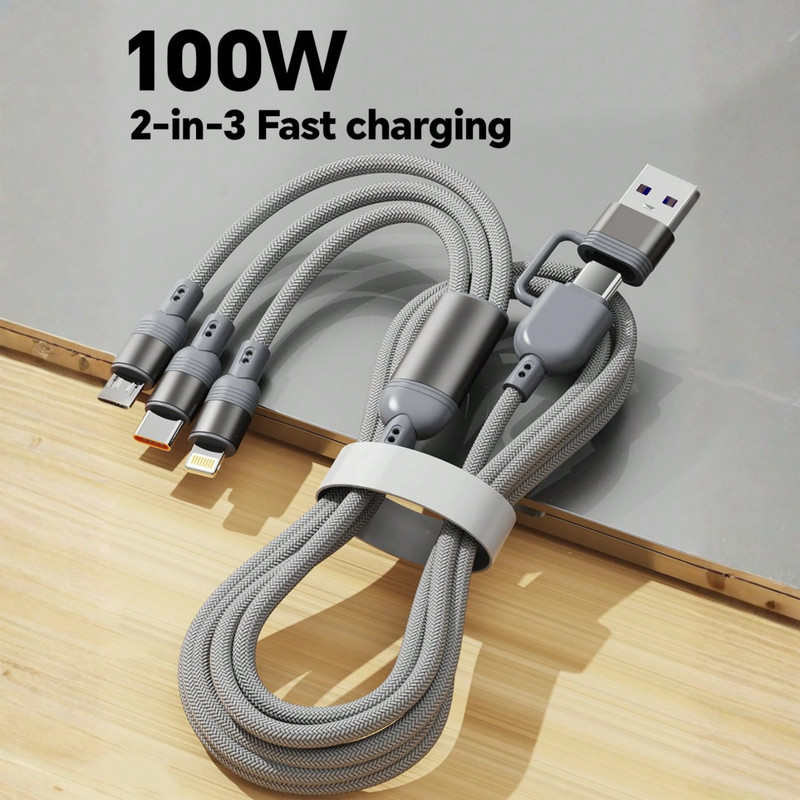 3in2 100W Fast USB Charging Cable Universal Multi Function Charger Cord WHOLESAL gallery