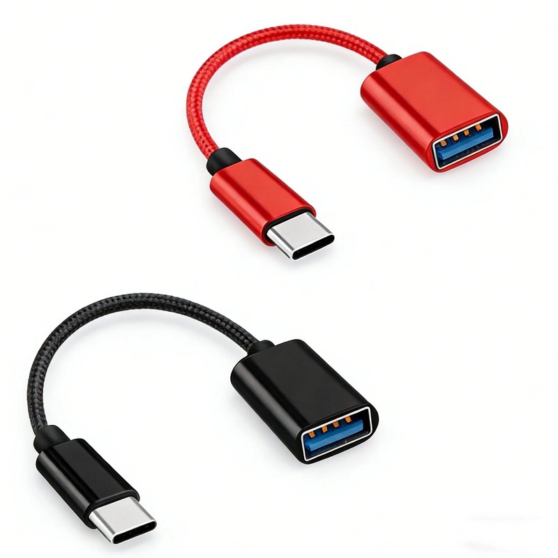 2pcs USB-C Type C Male to USB 3.0 Type A Female OTG Adapter Converter Cable Cord