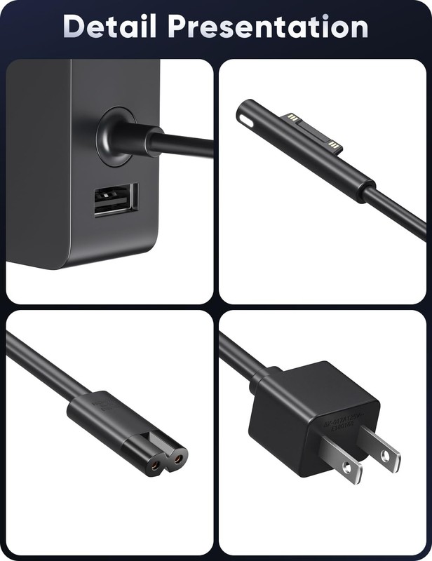 Microsoft Surface Pro Charger for 65W Windows Surface Charger 11,10,9,8,7+,7,... gallery