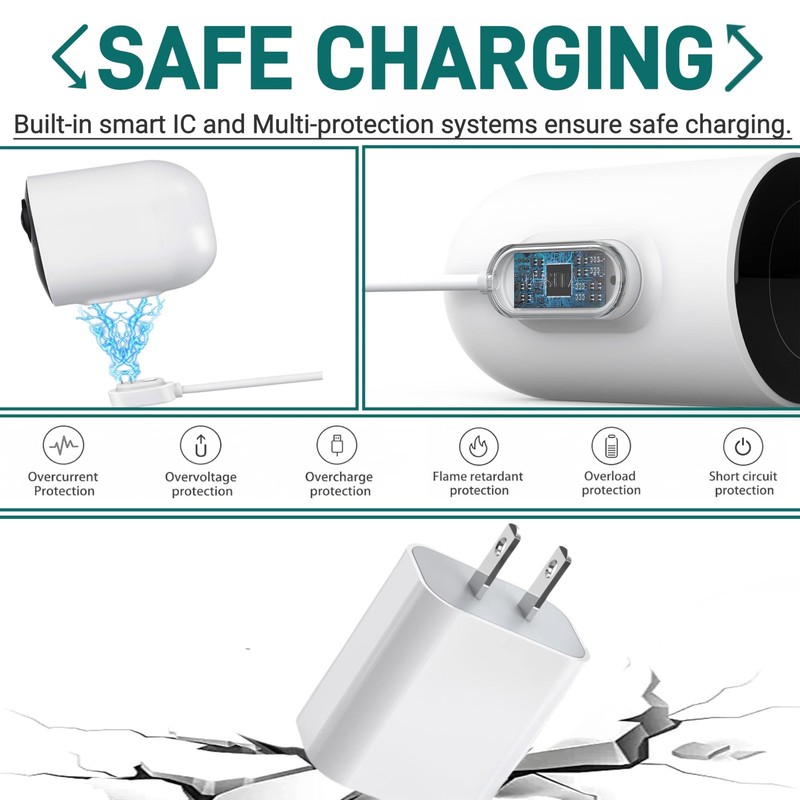 Arlo Camera Charger 2 Pack 10FT Compatible with Arlo 5S 2K, 4, 3, Ultra 2, Ul... gallery