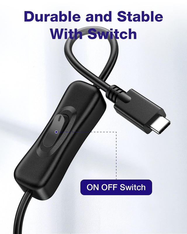 Short USB C On Off Switch Cable 10Gbps 1 Ft 3.1 TypeC to C PD 20V/3A Video gallery