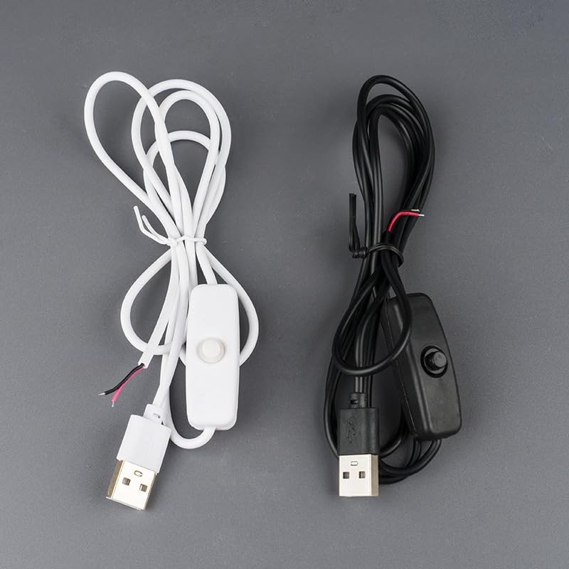 4 Pack USB Extension Cable with Switch On/Off 2 Pin Wire Connector DIY Power ... gallery
