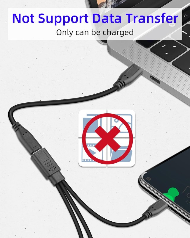 2 PCS 1FT 3 In 1 USB C Splitter Charge Cable Type C Female To Micro USB Male gallery
