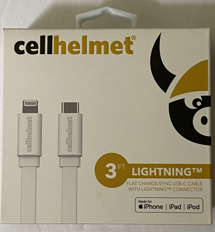 Cellhelmet 3ft Flat Charge/Sync Cable – USB-C to Lightning (MFi-Certified)