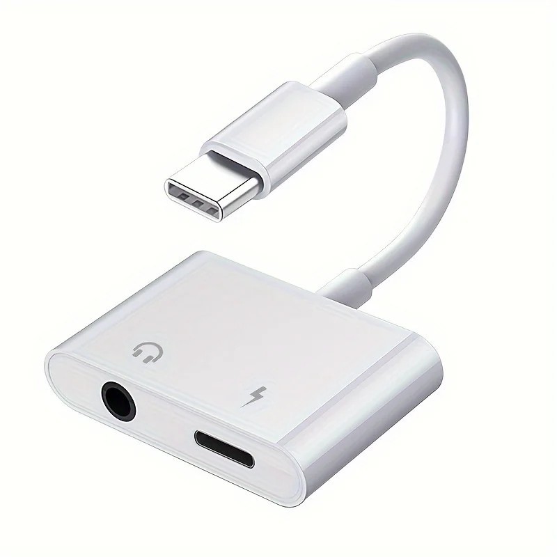 Type-C USB C to 3.5mm Jack Headphone & Charger 2 in 1 Adapter for Samsung Galaxy