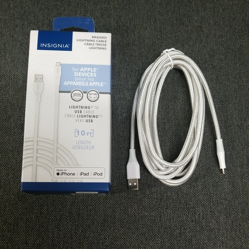 Insignia Apple MFi Certified 3m (10 ft.) Braided Lightning to USB-A Cable