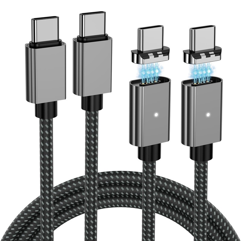 CNakdDG 100W Magnetic Fast Charging Cable, USB C to USB C Cable2 Pack,5/6.6FT...