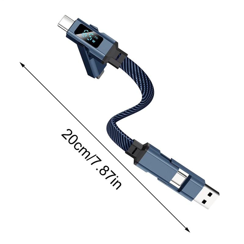 4-in-1 65W USB-C Fast Charging Keychain Cable: Data Sync for Phone Tablet gallery