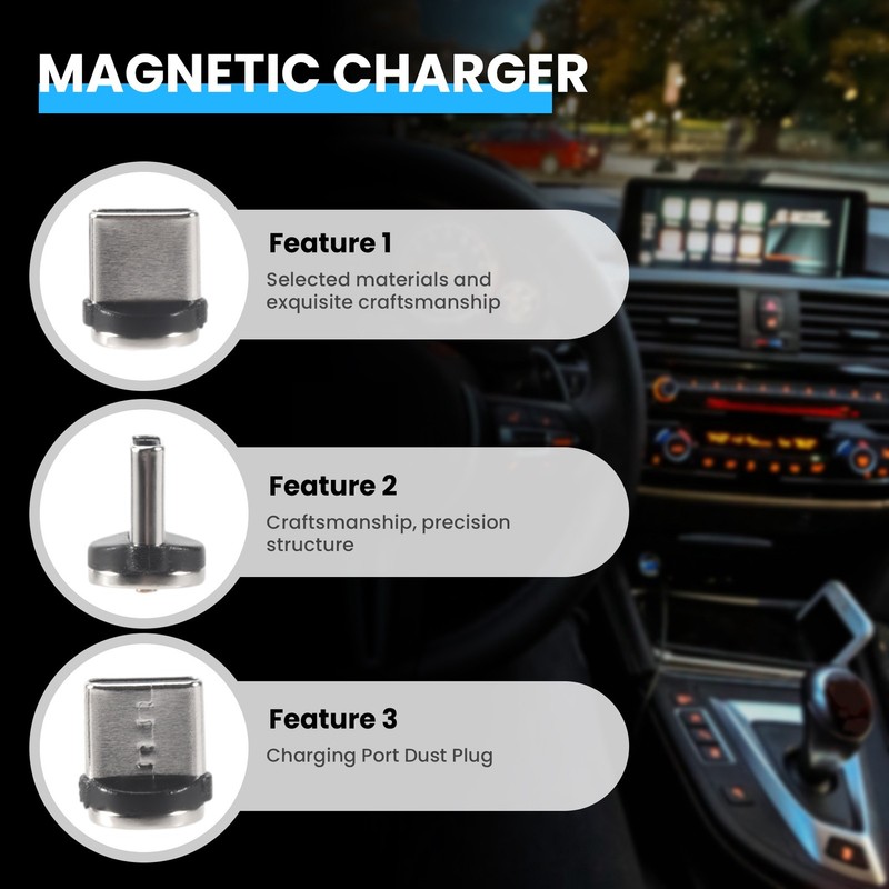 10PC/SET Round Magnetic Cable Plug 8 Pin Type-C Plugs Fast Charging Phone8354 gallery