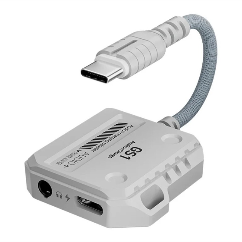 2-In-1 Headphone Converter Type-C Interface Supports 60W For GS1