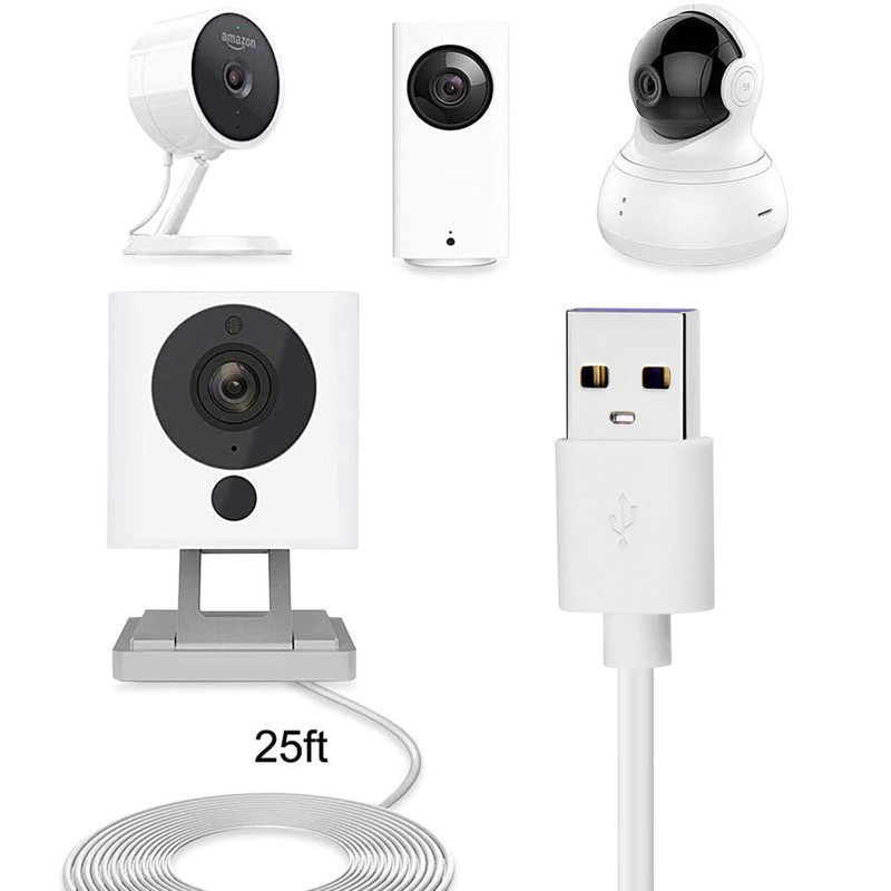 2pack 25ft Usb To Micro Usb Extension Power Cable Compatible For Wyze Cam Oculus gallery