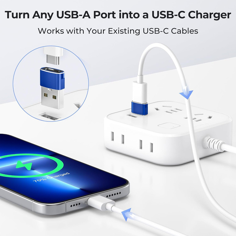 USB to USB C Adapter 3Pack,Type C Female to USB a Male Cable Converter for Macbo gallery