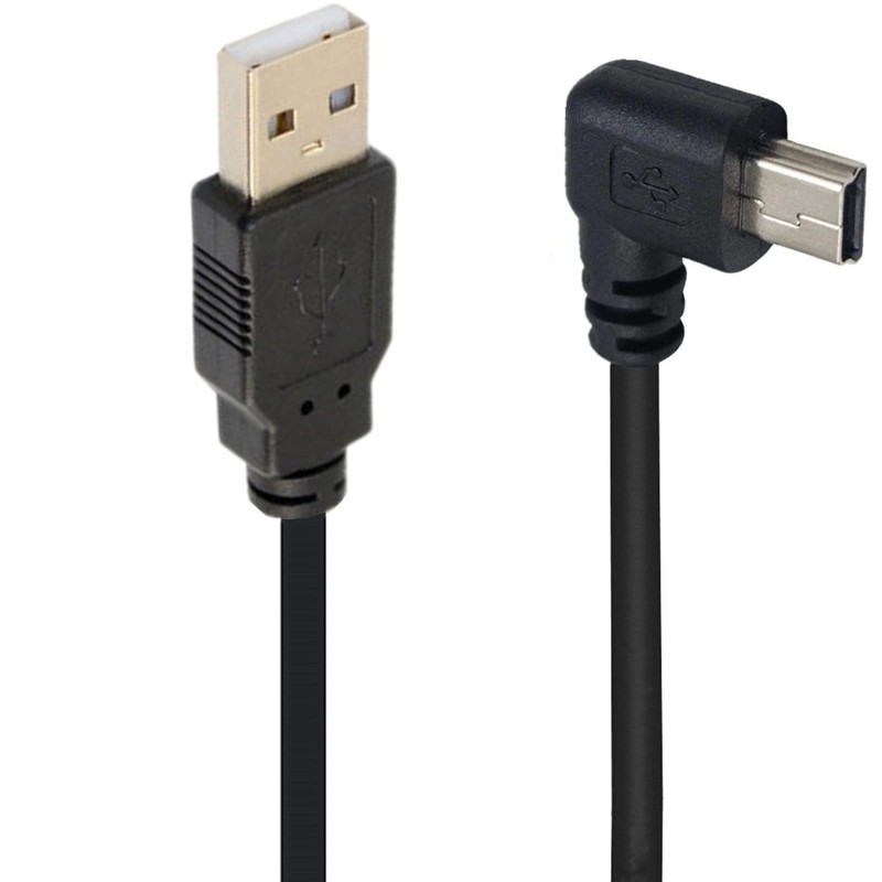 SHANFEILU 90 Degree Mini USB Cable Angle Mini 5pin USB B Male to USB 2.0 Mal