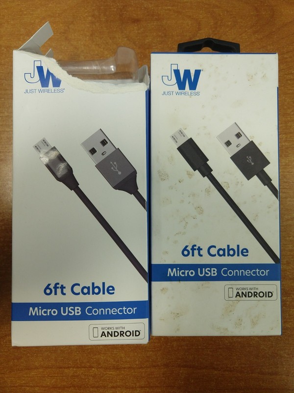 2 Pack: Just Wireless 6 ft Micro USB Cable – Black – SHELFWEAR BOX E13C