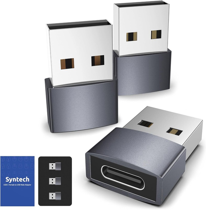 Syntech USB C Female to Male Adapter Pack of 3 [Travel Must Space Gray