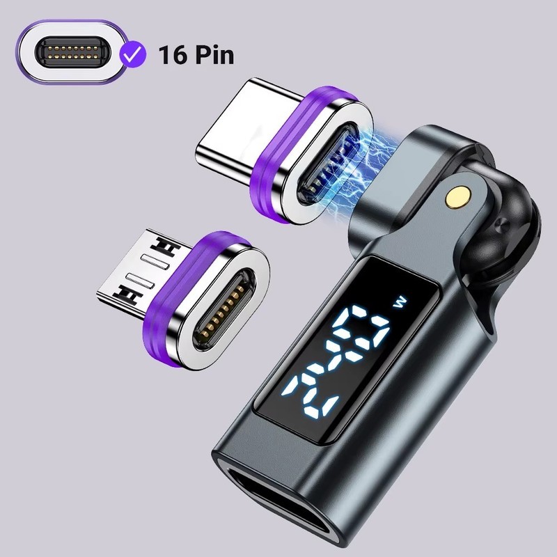 240W USB-C Magnetic Adapter PD Fast Charging Converter LED Display gallery