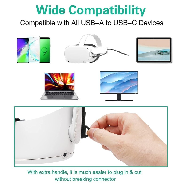 High-Speed 16.4ft USB-C 3.2 Cable for Quest 3/2 – Perfect Gaming Experience gallery