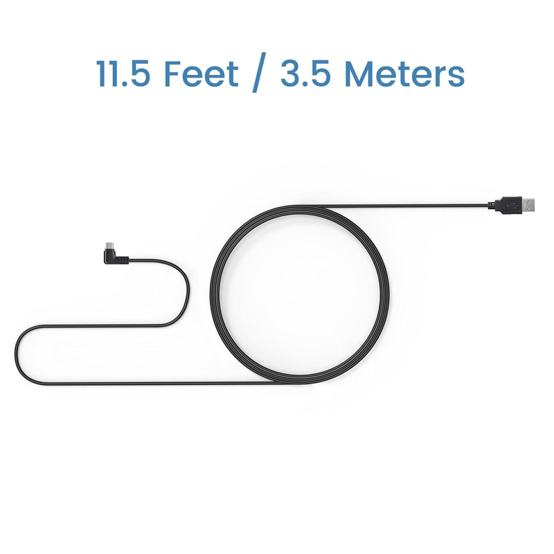 Weishan USB C Dash Cam Power Cord, USB to 90-Degree USB-C Charging Cable for Das gallery