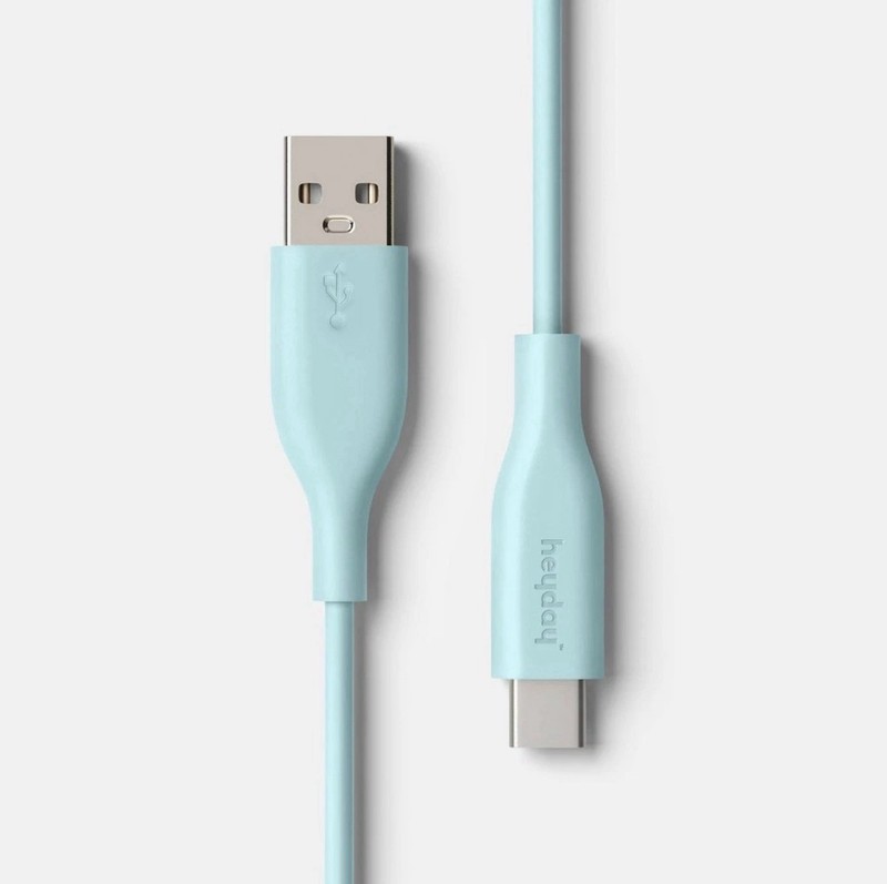2 PACK Heyday 3 FT Fast Charging Cable USB-C to USB-C ~ Spring Teal ~ New In Box gallery