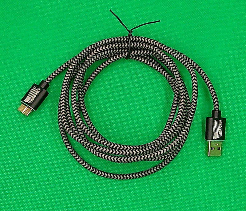 JSAUX Hard Drive Cable 6 FT, Micro B to USB C Braided Gray AG7