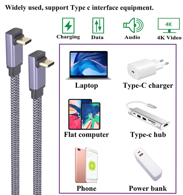2Pack Up&Down Angle USB 3.1 to 10Gbps Connector Cable 60W&3A Short Flat 90 De... gallery
