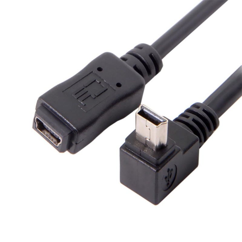 Mini B USB 5Pin Male to Female Extension Cable Type B 90 Degree Down Angle Ch... gallery