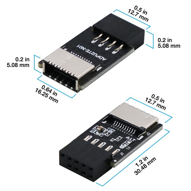 USB 2.0 Internal Header to USB 3.1 Type-C 20-Pin Front Panel Adapter gallery