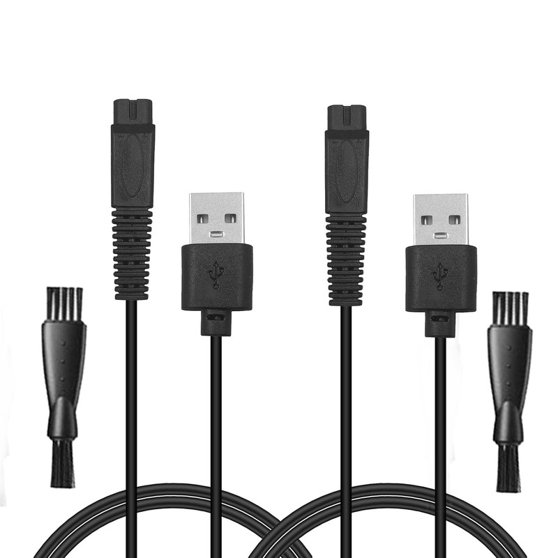 USB Charger Cable with Freebird Head Shaver, 5V 1A Razor Charging Cord, 2 PCS