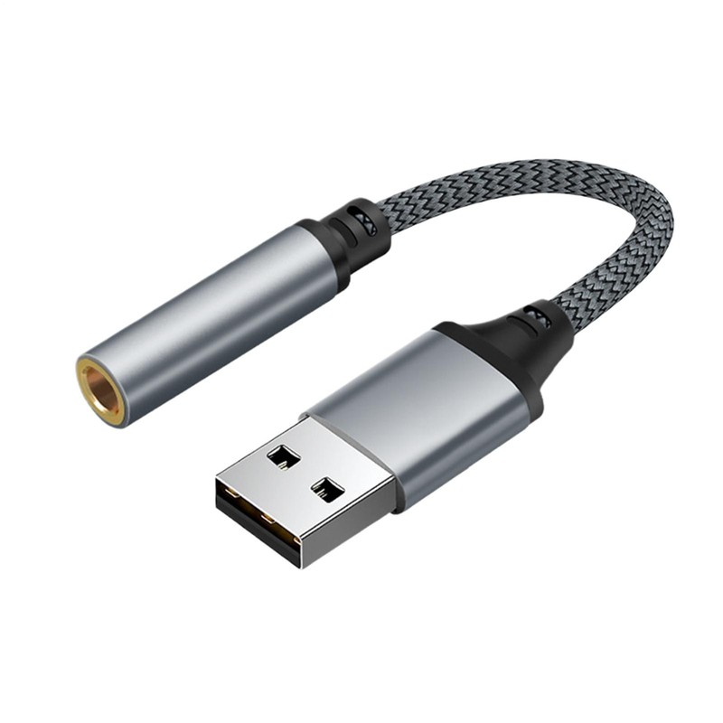 1pc USB Type A To 3.5mm AUX Female Audio Headphone Jack Cable Adapter Cable