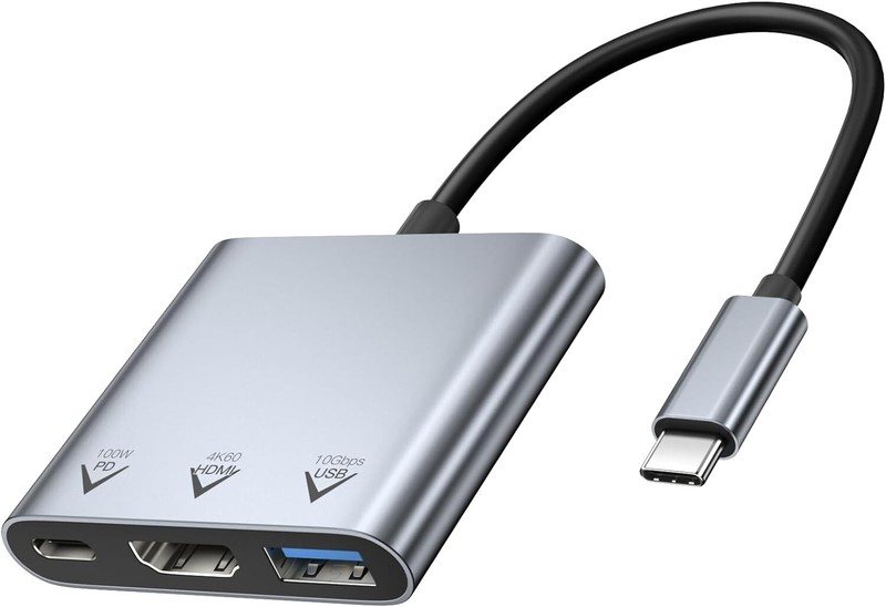 USB-C Adapter for HDMI, USB 3.1 Type C to HDMI 4K Multi-Port Converter