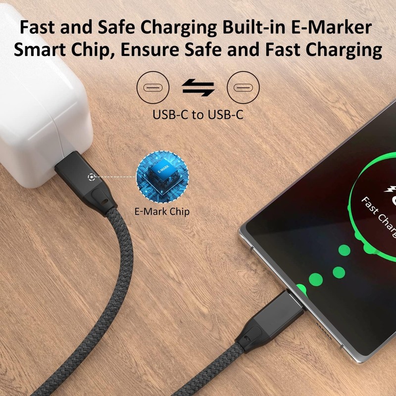 USB C to USB C Cable 15FT 2Pack 3.2 Gen 2X2 20Gbps 4K Video 100W PD iPhone 16 gallery