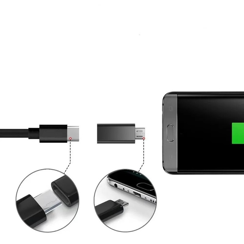 2x Type C Female to Micro USB Male Port Converter Charge Data Sync Adapter Lot gallery