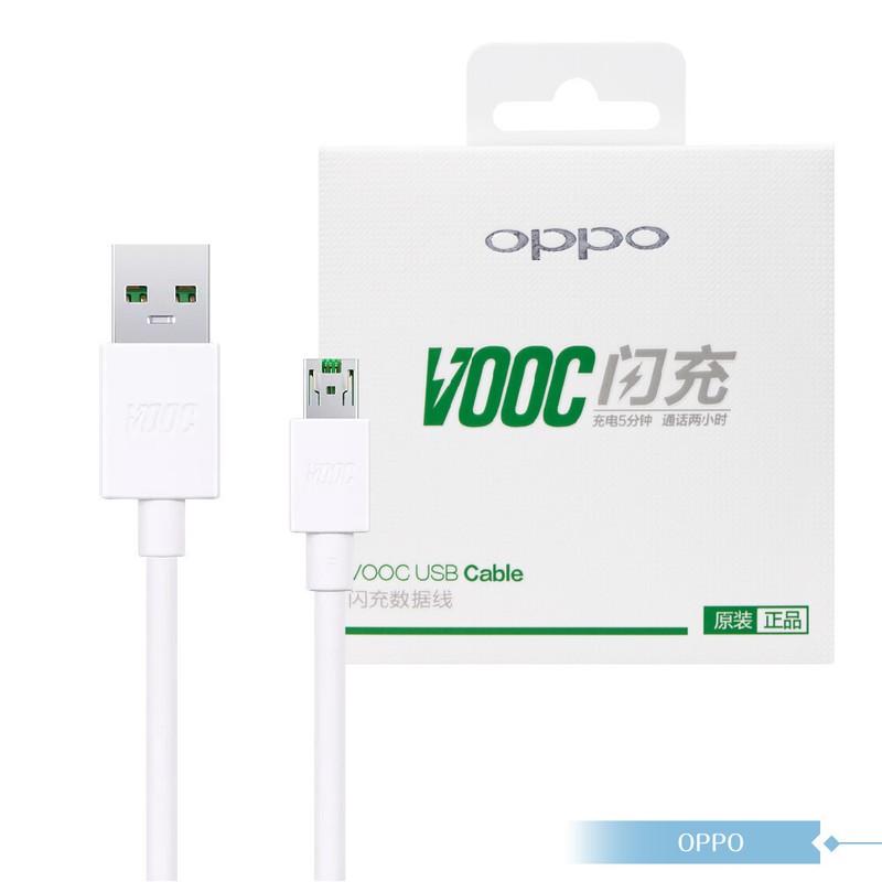 Original OPPO Official VOOC Fast Charging Micro USB Cable 1m (DL118) – White