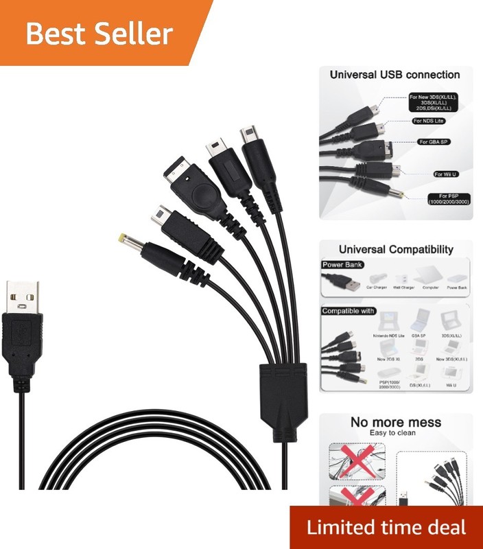 Universal 4FT USB Charging Cable for DS Lite, 3DS, PSP & More – Travel-Friendly