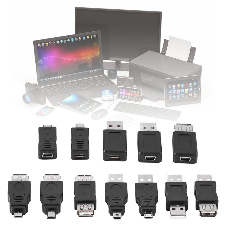Watris Veiyi 12PCS USB OTG Adapter Kit - Multiple USB2.0 Male to default