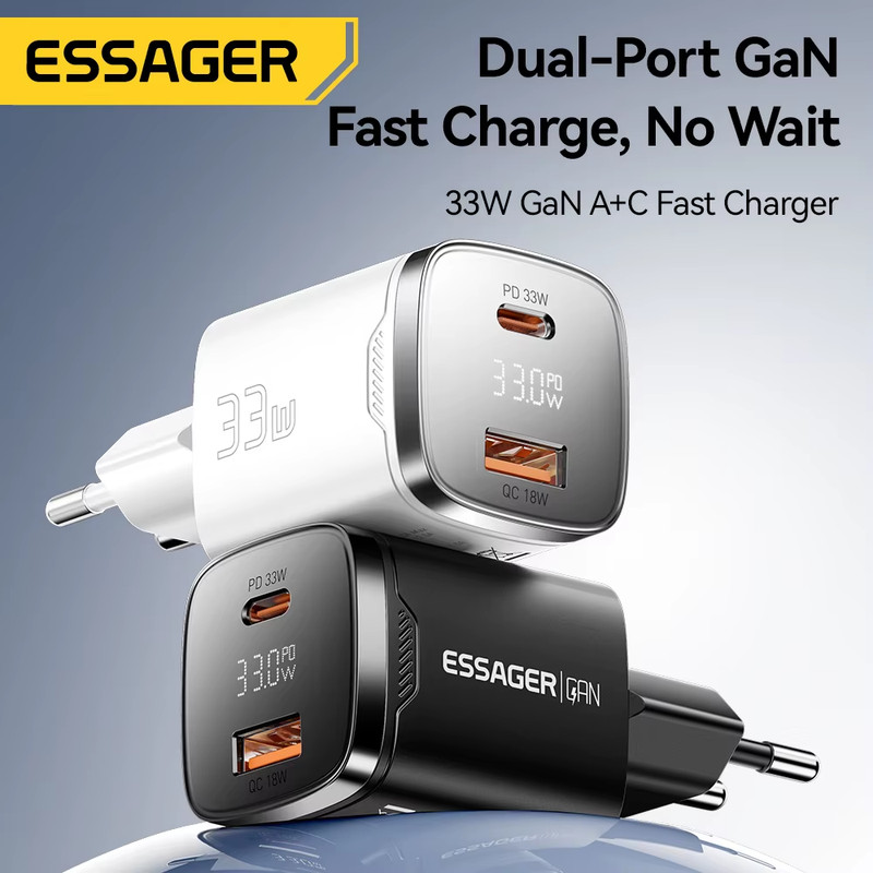33W GaN USB Type C Charger Digital Display PD Fast Charging For iPhone 16 15 14 gallery