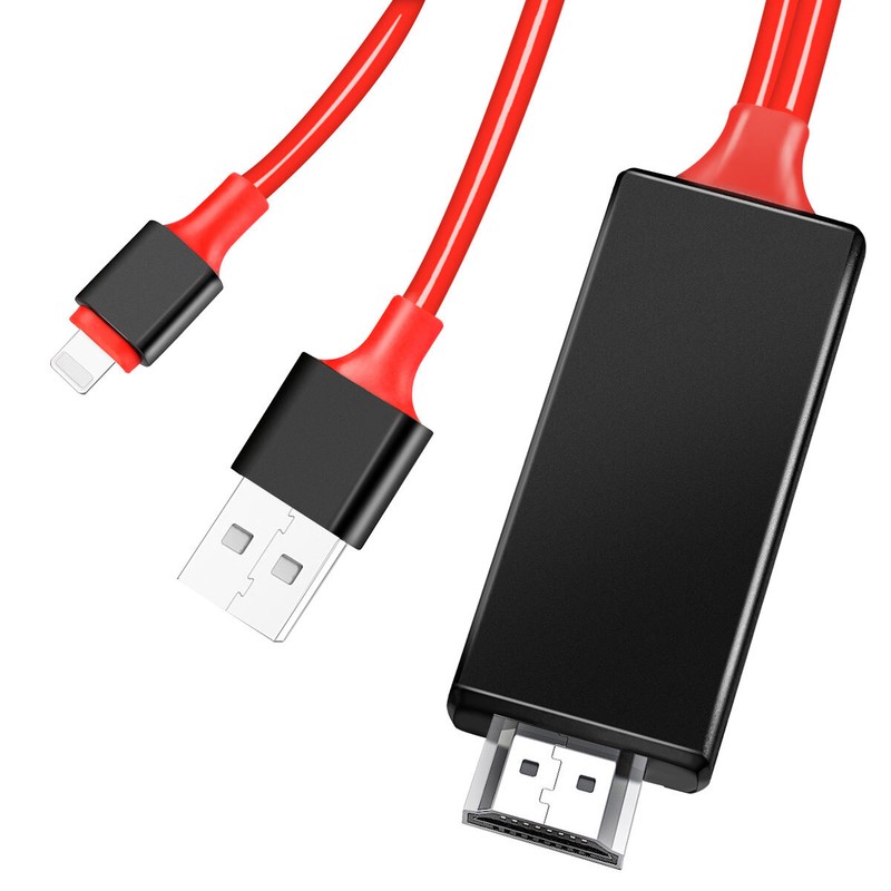 Mirror Charge Cable Phone to HDMI HDTV Adapter For iPhone 14 Pro Max Plus iPad 9 gallery