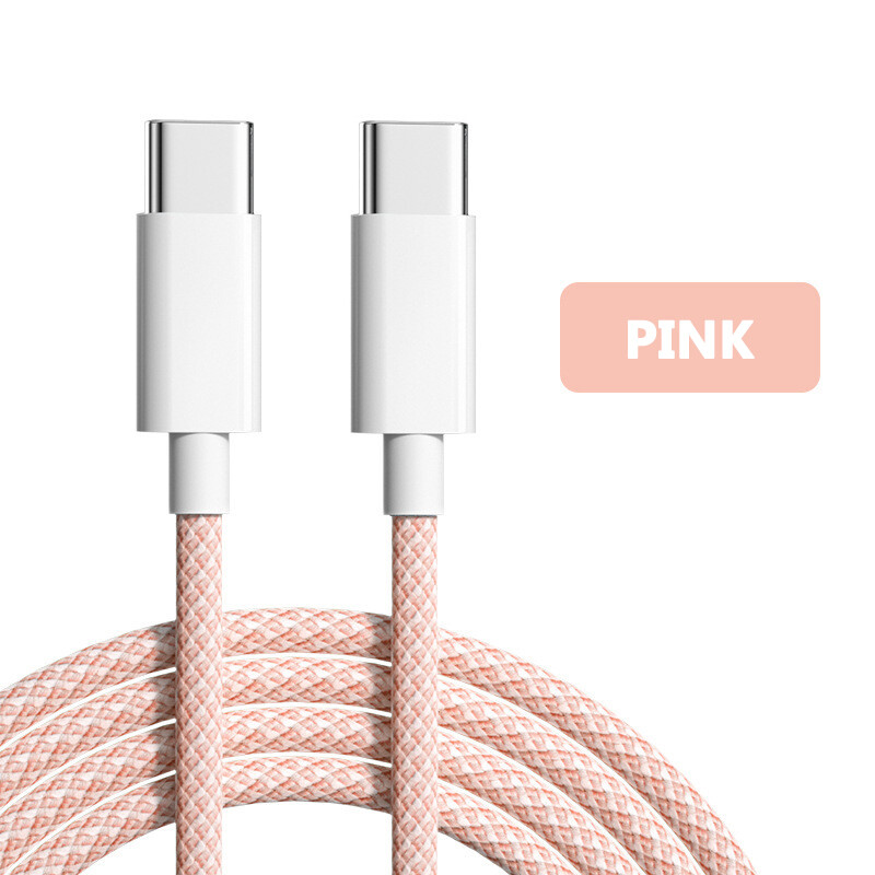 PD 100W Type C Cable Fast Charger Charging Cord Nylon 3FT For iPhone 15 Samsung gallery