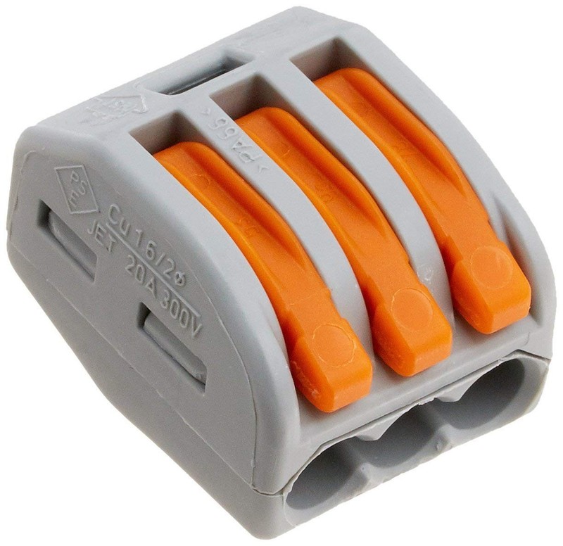 10 PK 222-413 Lever-Nuts 3 Conductor Compact Connectors for Electrical Wire
