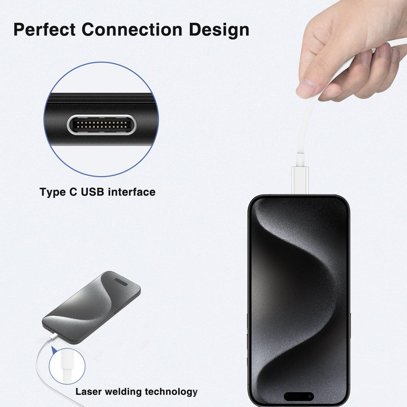 Iphone 17 16 15 Charger Block and 10Ft Type C to C Cable Cord Long, 20W USB C Fa gallery