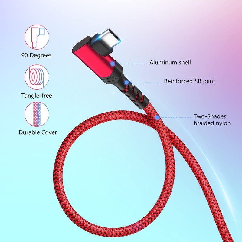 Right Angle USB C Cable 3ft, 100W 10Gbps USB-C to USB-C 3.1 Gen2 PD Fast Char... gallery