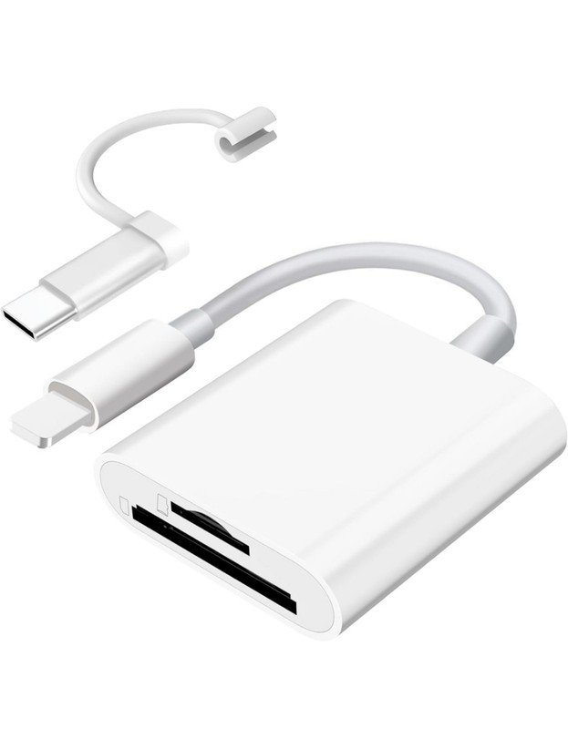 Memory Card Reader TF & SD Card Camera Reader Adapter for iPhone iPad