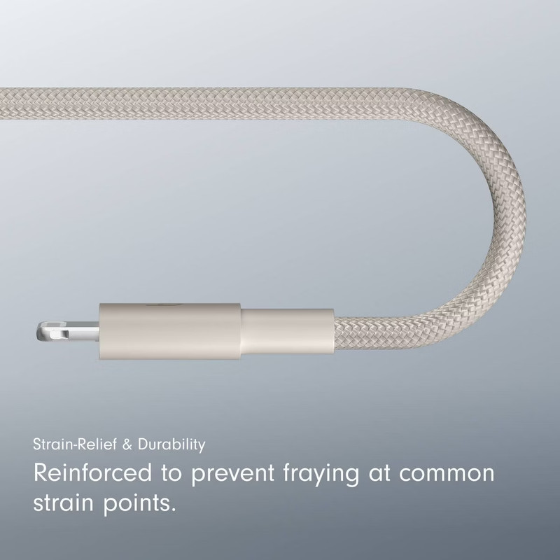 10 Ft Foot 8-Pin To USB-C Cable White Braded gallery