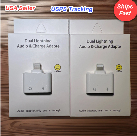 2 in 1 Adapter Headphone Jack Splitter Audio For iPhone 1-PACK!