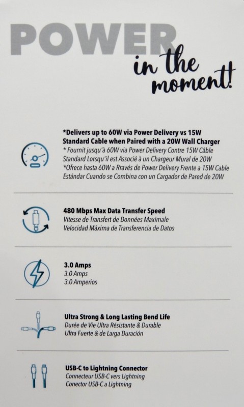 NIB Charge Cable USB-C to Lightening 6 Foot / 1.8M gallery